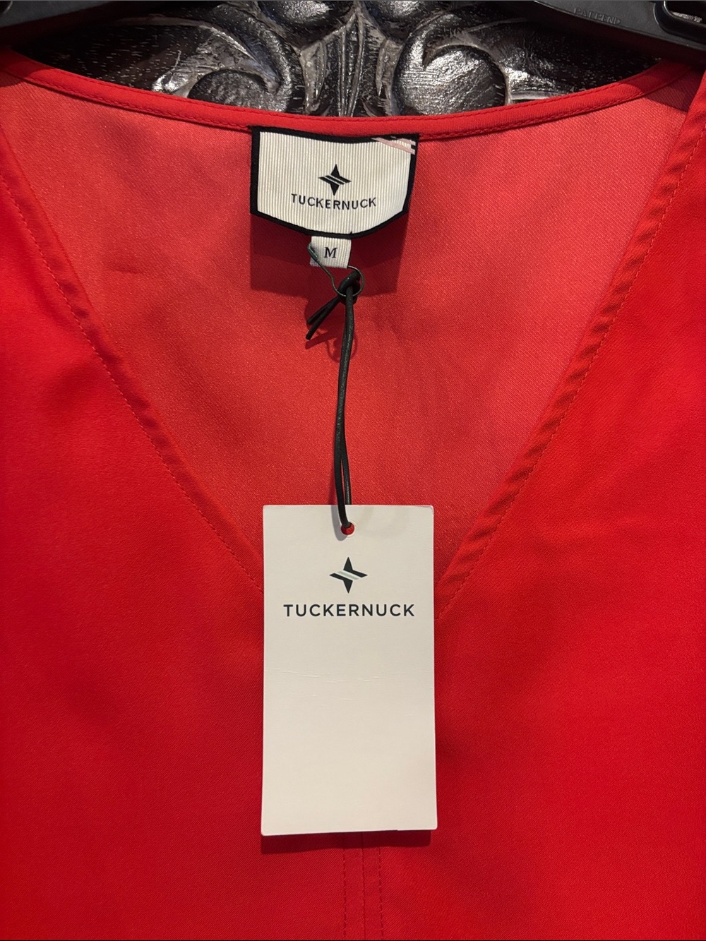 Tuckernuck Red V-Neck Flowy Blouse - Picture 2 of 4